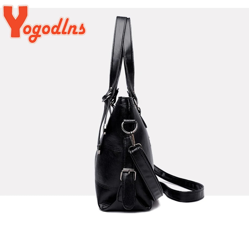 Vintage PU Leather Shoulder Bag Large Capacity Crossbody Bag