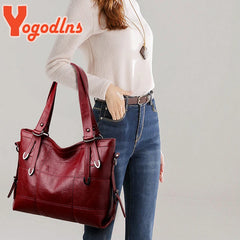 Vintage PU Leather Shoulder Bag Large Capacity Crossbody Bag