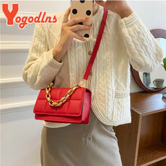 Plaid Shoulder Messenger Bag Crossbody Chains Flap Square