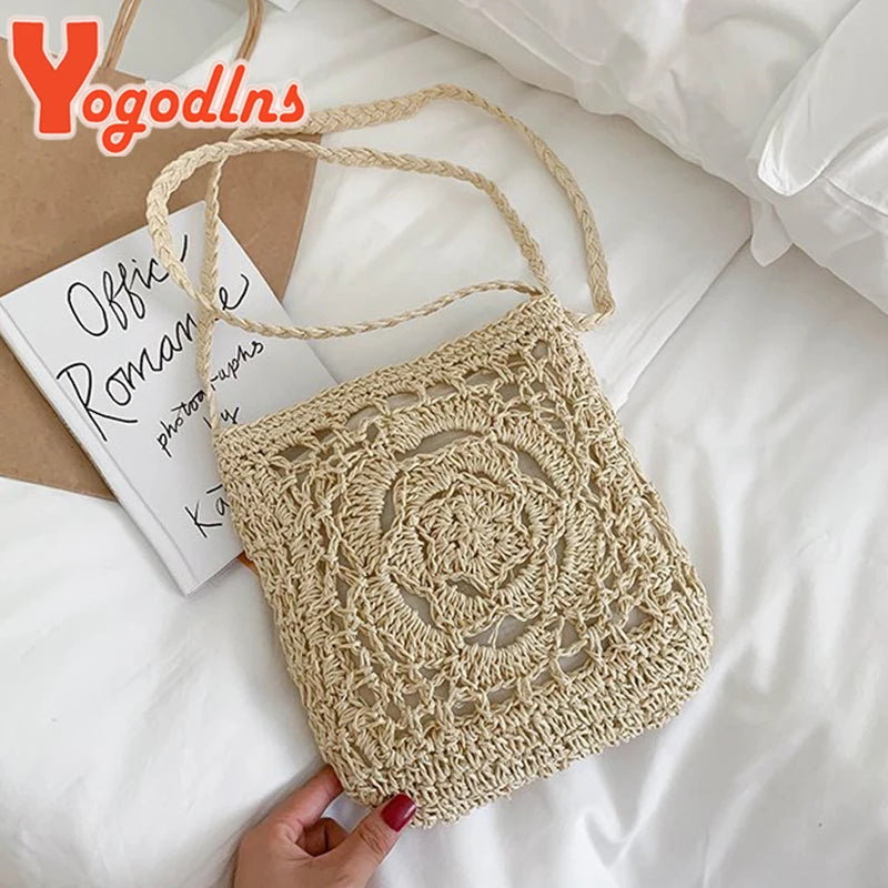 Bohemian Crochet Crossbody Beach Bag Ultralight