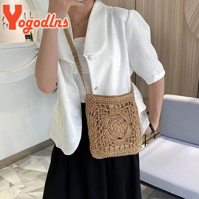 Bohemian Crochet Crossbody Beach Bag Ultralight