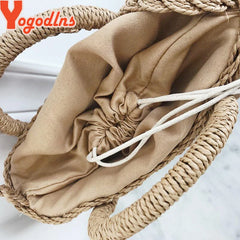 Woven Rattan Bag Round Handle Shoulder Bag