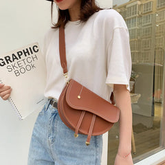 Yogodlns Retro Saddle Shoulder Bag Female Crossbody Bag