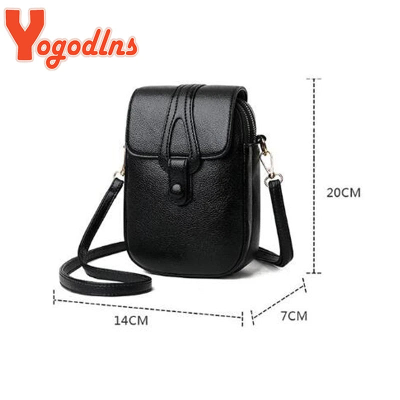 Women's PU Leather Crossbody Shoulder Bag Multi-layer Handbag Purse