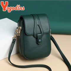 Women's PU Leather Crossbody Shoulder Bag Multi-layer Handbag Purse