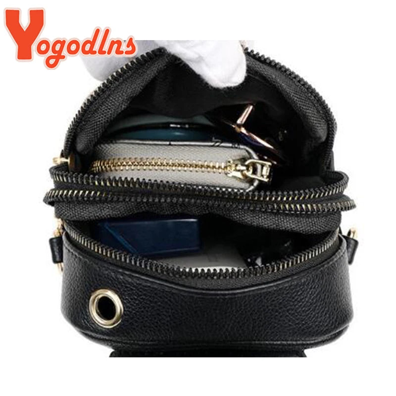 Women's PU Leather Crossbody Shoulder Bag Multi-layer Handbag Purse
