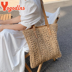 Summer Hollow Out Straw Bag Women Large Capacity Shoulder Bag