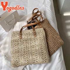 Summer Hollow Out Straw Bag Women Large Capacity Shoulder Bag