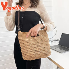 Straw Handle Bag for Women Large Shoulder Beach Christmas Gift