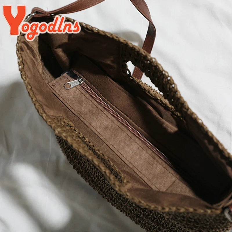 Straw Handle Bag for Women Large Shoulder Beach Christmas Gift