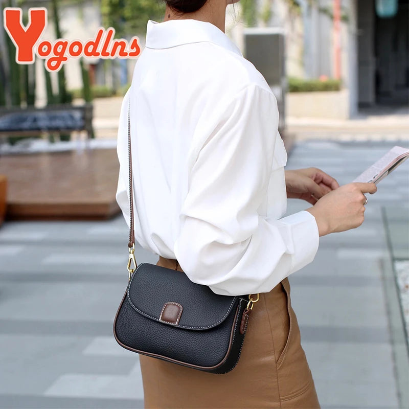 Texture Flap Shoulder Bag Contrast Crossbody Mommy Messenger Bag