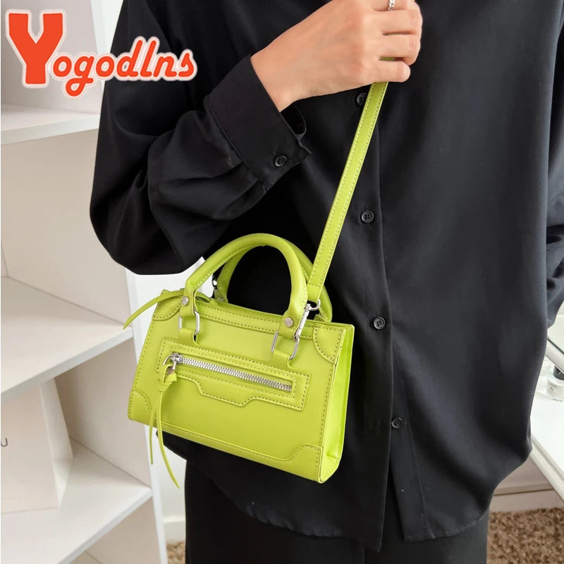 Texture Zipper Square Crossbody Bag for Women