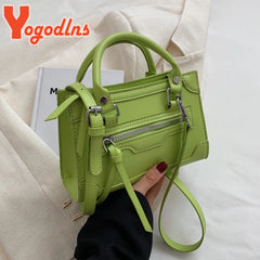Texture Zipper Square Crossbody Bag for Women