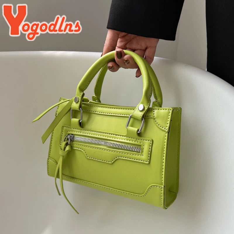 Texture Zipper Square Crossbody Bag for Women