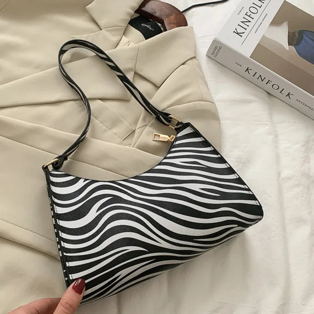 Cow Pattern PU Leather Shoulder Bag Vintage Lady Handbag