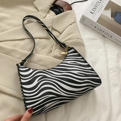 Cow Pattern PU Leather Shoulder Bag Vintage Lady Handbag