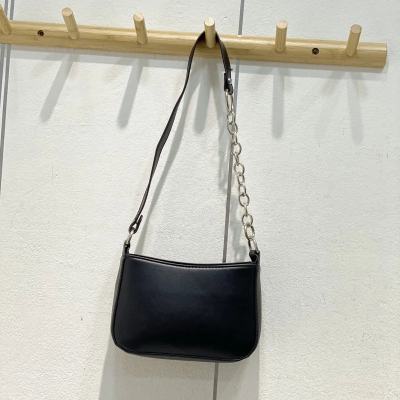 Women Shoulder Bag Underarm Handbag Solid Color Totes Bag
