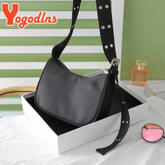 Vintage Nylon Shoulder Bag for Women Crossbody Messenger Handbag Purse