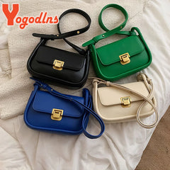 Women PU Leather Crossbody Bag Flap Small Square Bag Solid Underarm Bag