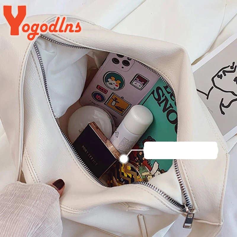 Vintage Dumpling Shoulder Bag for Women PU Leather Crossbody Bag Solid Handbag