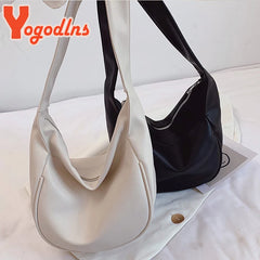 Vintage Dumpling Shoulder Bag for Women PU Leather Crossbody Bag Solid Handbag