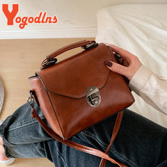 Vintage Leather Women Shoulder Bag Crossbody Messenger Handbag