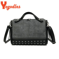 Vintage Rivet Shoulder Bag Women PU Leater Crossbody Bag