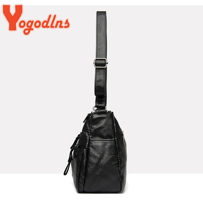 Vintage Shoulder Bag Women PU leather Crossbody Bag Large Capacity