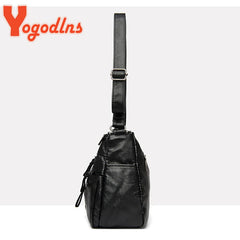 Vintage Shoulder Bag Women PU leather Crossbody Bag Large Capacity