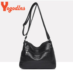 Vintage Shoulder Bag Women PU leather Crossbody Bag Large Capacity