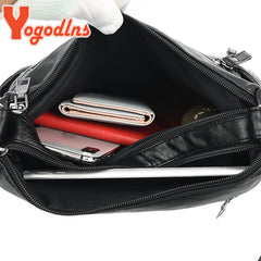 Vintage PU Leather Crossbody Bag Large Capacity Lady Handbag