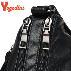 Vintage PU Leather Crossbody Bag Large Capacity Lady Handbag