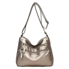 Vintage PU Leather Crossbody Bag Large Capacity Lady Handbag