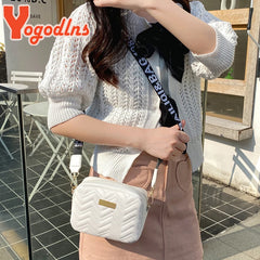 Wave Embroidery Thread Square Bag For Women PU Leather Shoulder Bag