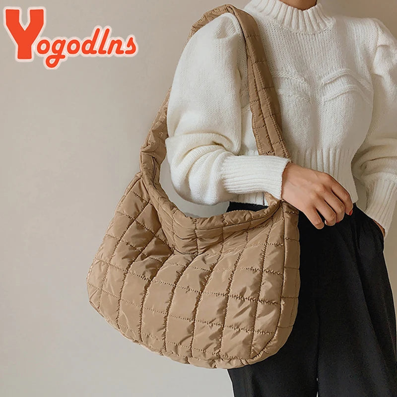 Winter Space Cotton Shoulder Bag Female Large Capacity Dumpling Bag