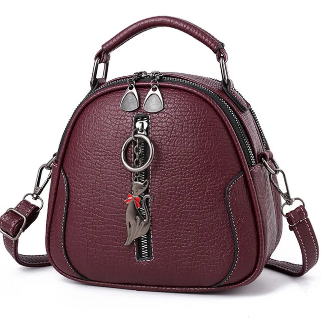 Women Crossbody Bag Lady Small Shell Bag Vintage High Solid PU Leather Shoulder