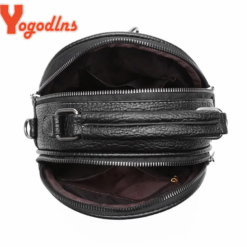 Women Crossbody Bag Lady Small Shell Bag Vintage High Solid PU Leather Shoulder