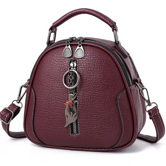 Women Crossbody Bag Lady Small Shell Bag Vintage High Solid PU Leather Shoulder