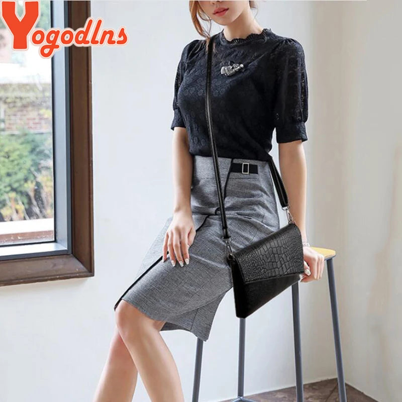 Women Crocodile Pattern Shoulder Bag Crossbody Small Purse