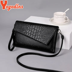 Women Crocodile Pattern Shoulder Bag Crossbody Small Purse