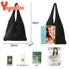 Women's Wool Woven Shoulder Bag Large Capacity Handbag