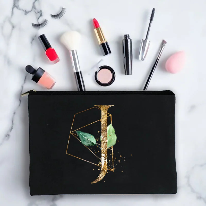 Personalized Initials Oil Print Cosmetic Bag