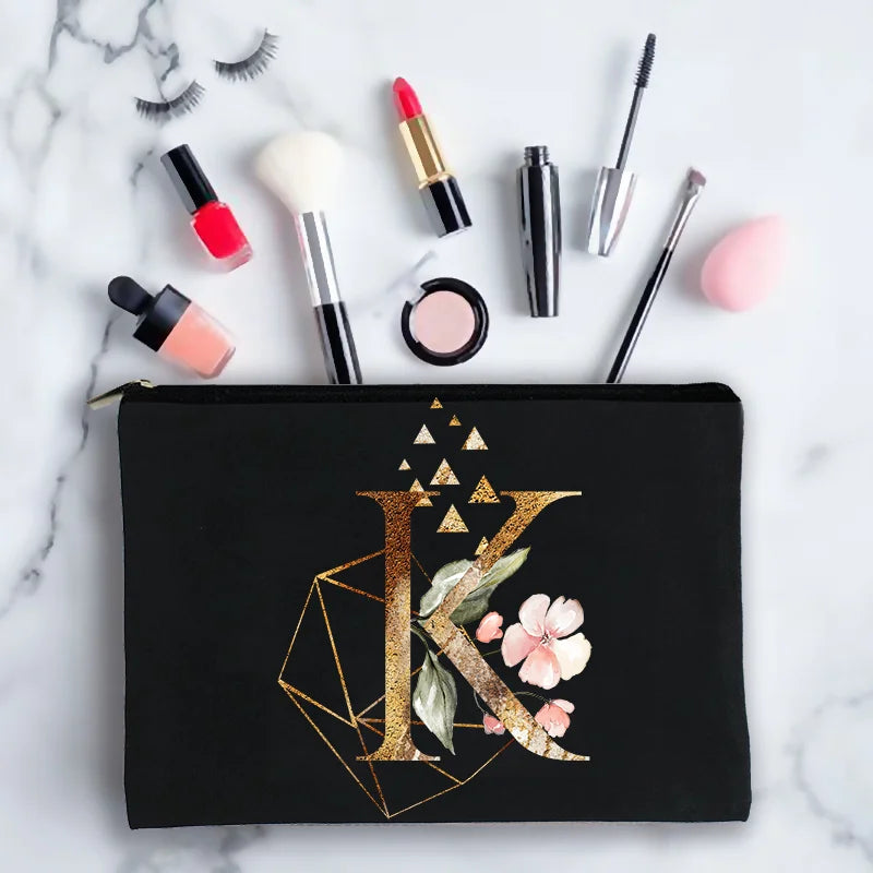 Personalized Initials Oil Print Cosmetic Bag