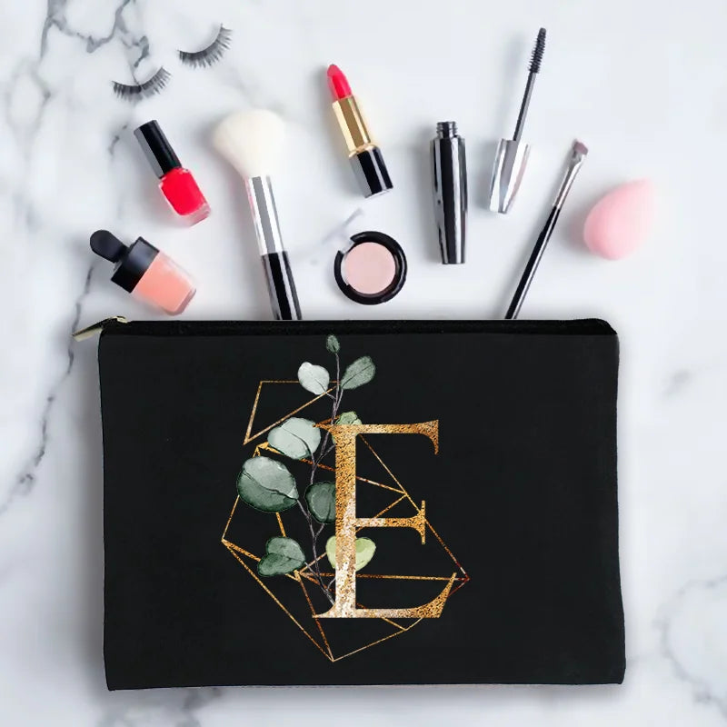 Personalized Initials Oil Print Cosmetic Bag