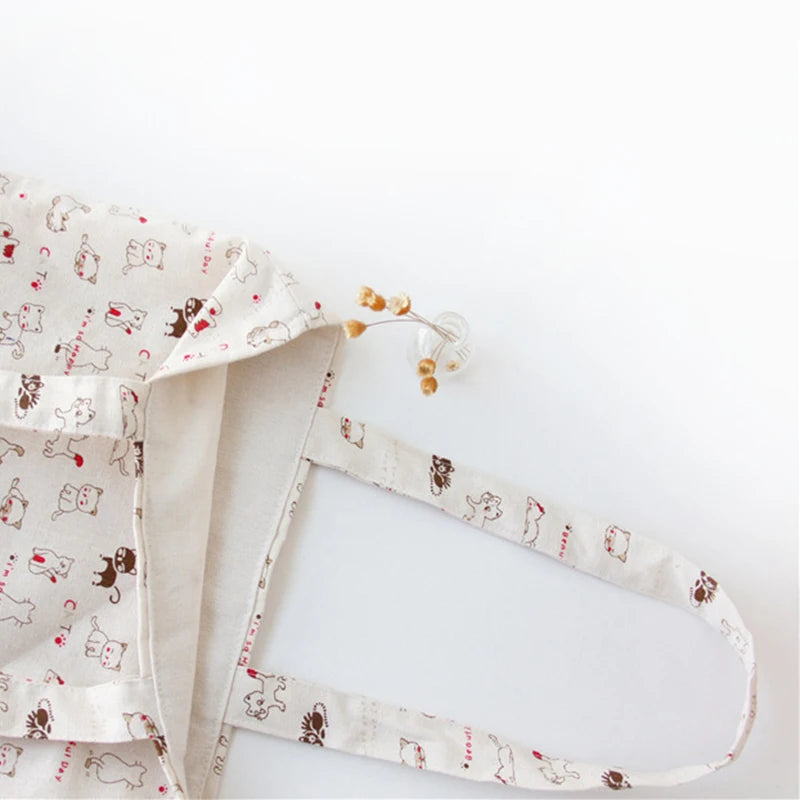 Cat Canvas Handbags Preppy Style Ladies Tote Shoulder Bag