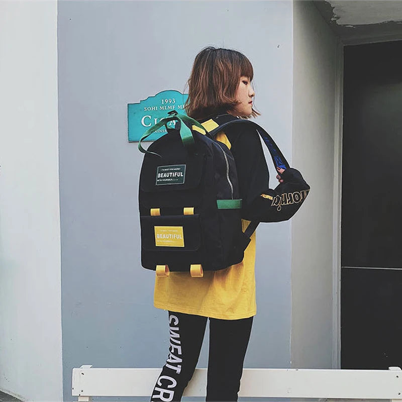 Schoolbag College Style Student Backpack High Backpacks Casual Shoulder Bag