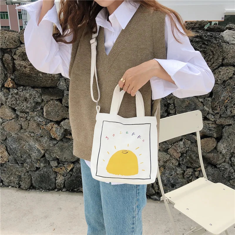 Canvas Shoulder Diagonal Bag Small Square Bag for Mobile Phone