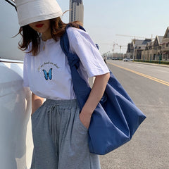 Women Nylon Hobo Bag Large Capacity Shoulder Bags Shopping Package