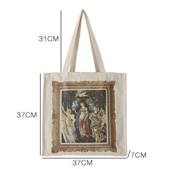 Niche Painting Literary Style Canvas Bag Large Capacity Shoulder Bag