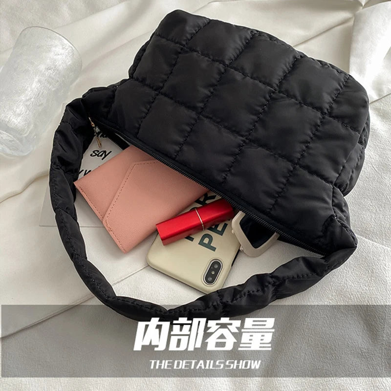 Embroidered Rhombus Shoulder Bag